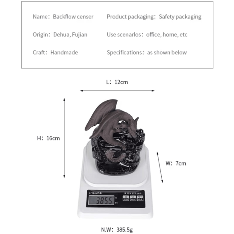 Ceramic Vintage Dragon Backflow Incense Burner For Home Aromatherapy And Decor 5