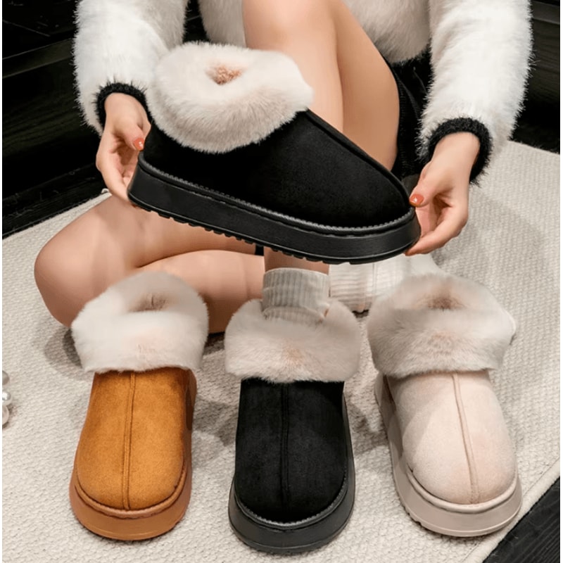 Cozy Faux Fur Winter Boots Fluffy Plush Snow Boots For Women And Men 1