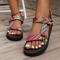 Womens Hemp Rope Beach Sandals Flat Summer Casual Outdoor Slippers 1