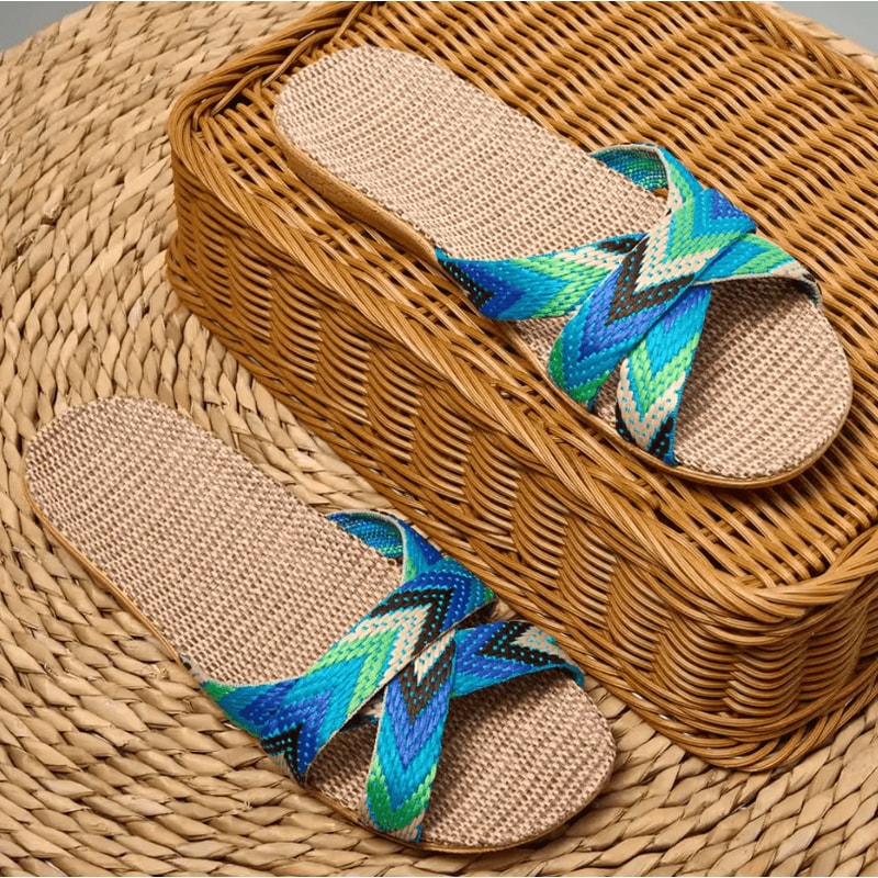 Lightweight Linen Indoor Slippers Comfortable Home Shoes For Women And Couples 4