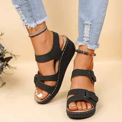 summer wedge sandals for women – lightweight casual platform beach shoes (plus size)