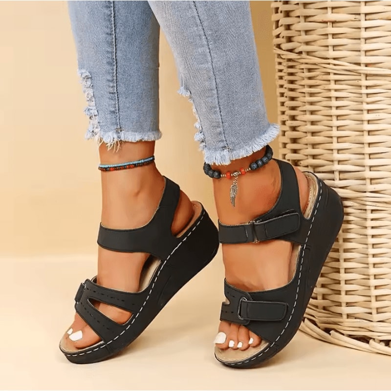 Summer Wedge Sandals For Women Lightweight Casual Platform Beach Shoes Plus Size 5