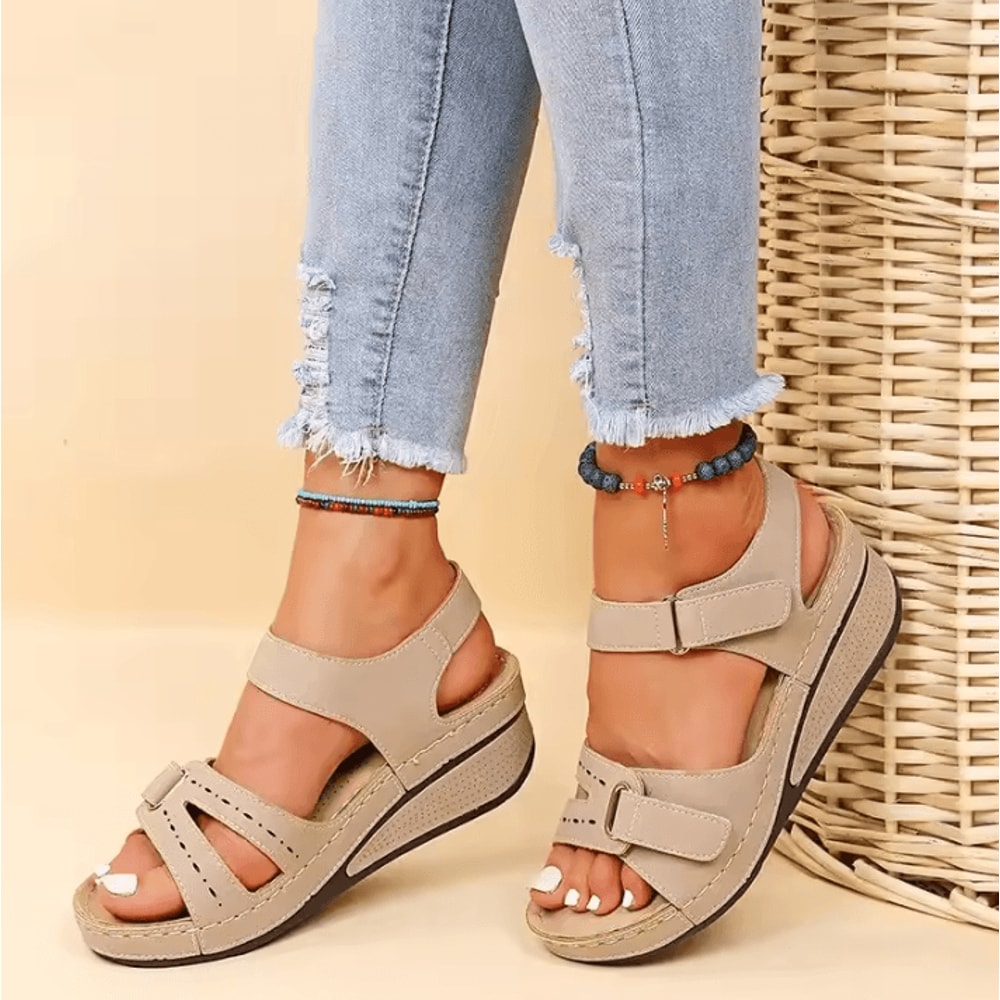 Summer Wedge Sandals For Women Lightweight Casual Platform Beach Shoes Plus Size 7