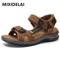 Mens Genuine Leather Roman Sandals Summer Beach And Outdoor Comfort Size 46 0