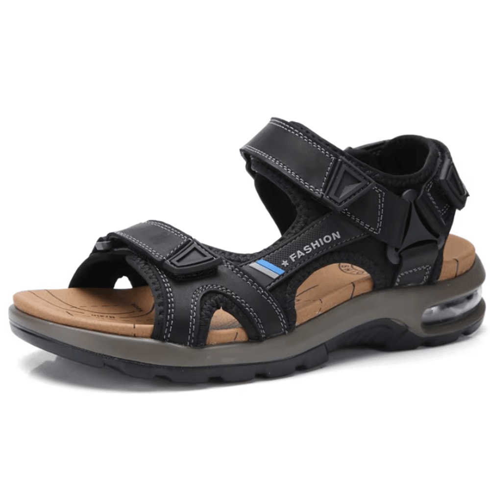 Mens Genuine Leather Roman Sandals Summer Beach And Outdoor Comfort Size 46 5
