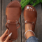 2026 Womens Square Head Cross Strap Flat Summer Sandals Casual Beach Slippers 0