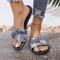 2026 Womens Square Head Cross Strap Flat Summer Sandals Casual Beach Slippers 11