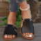 2026 Womens Square Head Cross Strap Flat Summer Sandals Casual Beach Slippers 3
