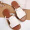 2026 Womens Square Head Cross Strap Flat Summer Sandals Casual Beach Slippers 6