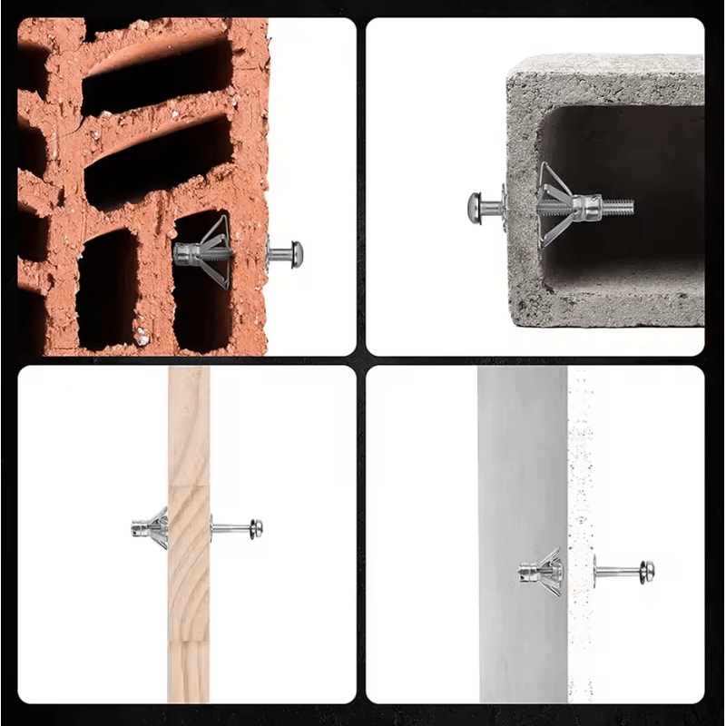 Heavy Duty Hollow Wall Anchors With Metal Fixing Screw Gun Strong Plasterboard Support 2