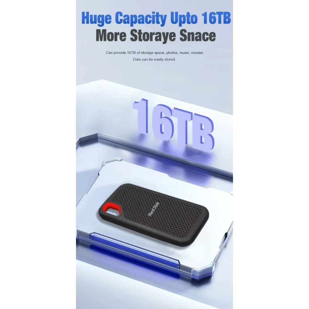 High Speed Portable SSD 128TB256TB External USBC Storage Drive For Laptop And PC 2