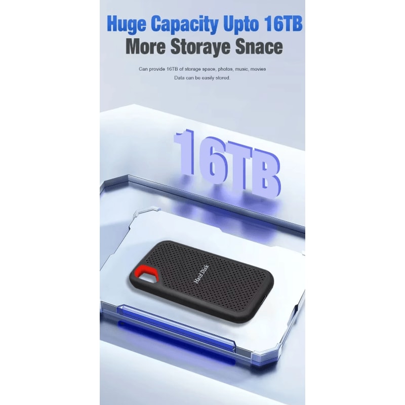 High Speed Portable SSD 128TB256TB External USBC Storage Drive For Laptop And PC 2