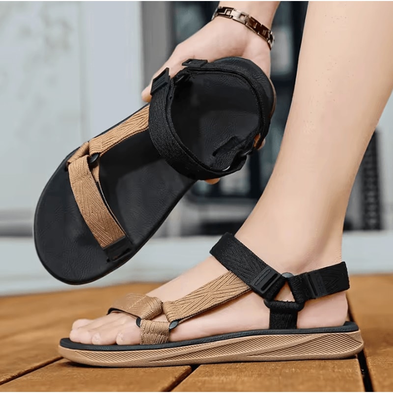 Mens Outdoor Wadable Sandals Arch Support Gladiator Beach Shoes With Yoga Mat Insole 4