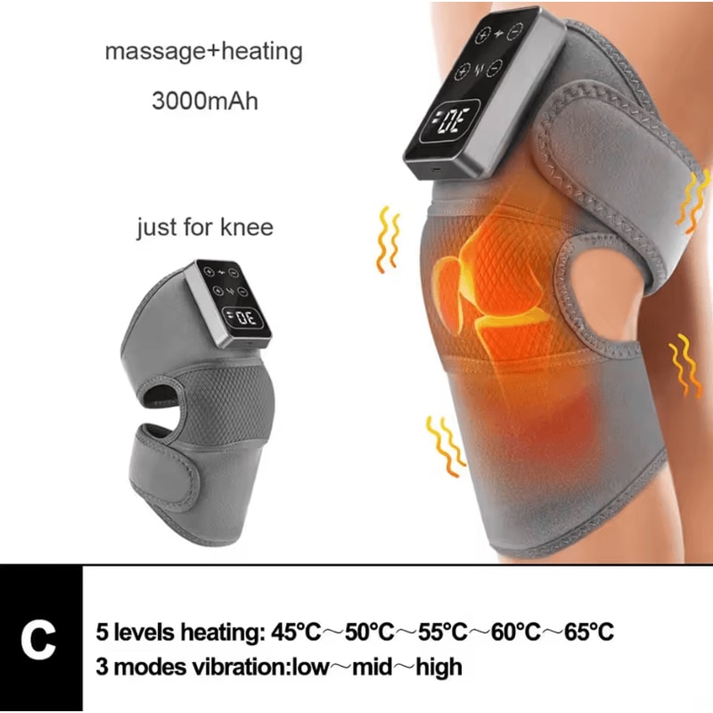 Electric Heated Vibration Knee Massage Pad 3in1 Heated And Vibration Therapy Massager For Joints A 8