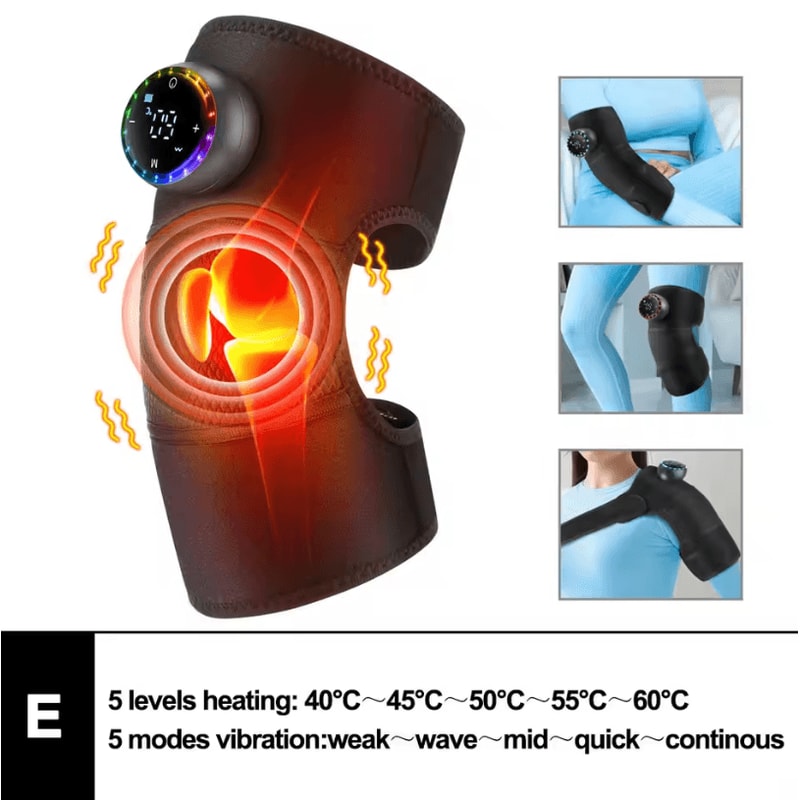 Electric Heated Vibration Knee Massage Pad 3in1 Heated And Vibration Therapy Massager For Joints A 9