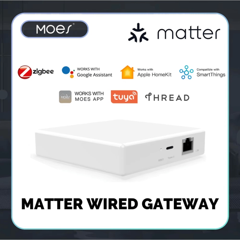 MOES Matter Gateway Hub Tuya WiFi And Zigbee Smart Home Hub For Alexa HomeKit And SmartThings 0