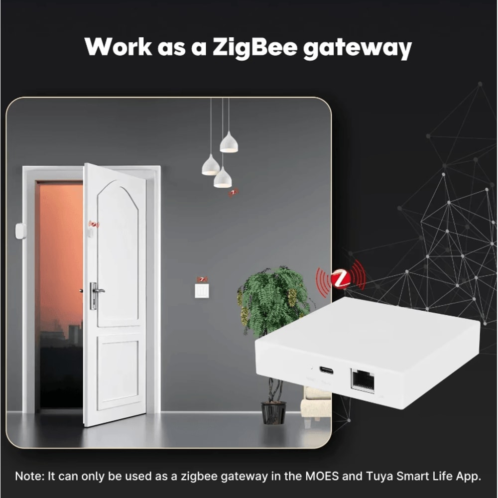 MOES Matter Gateway Hub Tuya WiFi And Zigbee Smart Home Hub For Alexa HomeKit And SmartThings 2