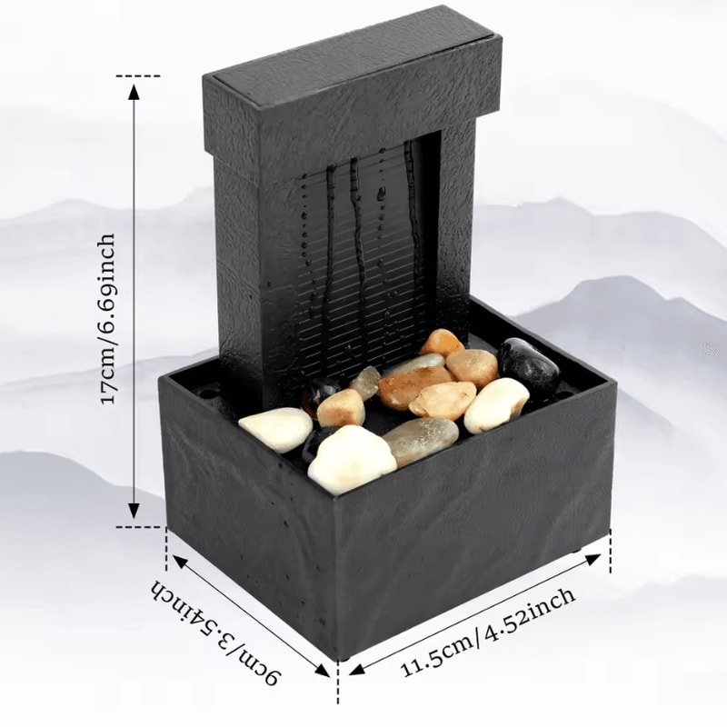 Tabletop Waterfall Fountain With Soft Lights Relaxation And Meditation Home Decor 9