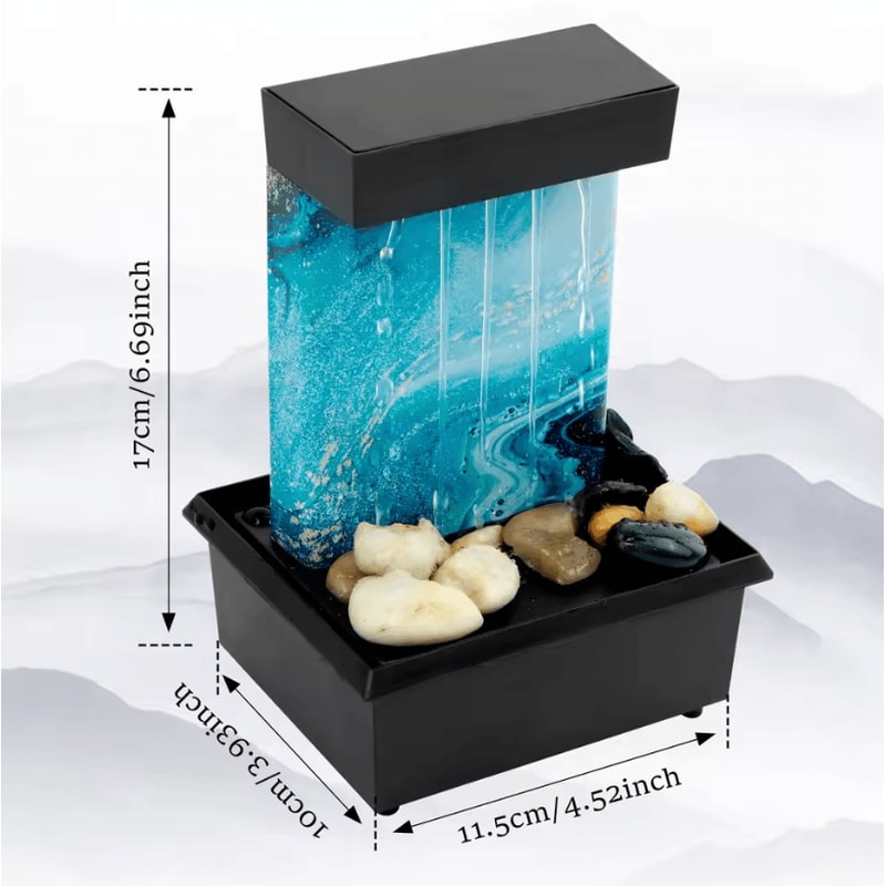 Tabletop Waterfall Fountain With Soft Lights Relaxation And Meditation Home Decor 8