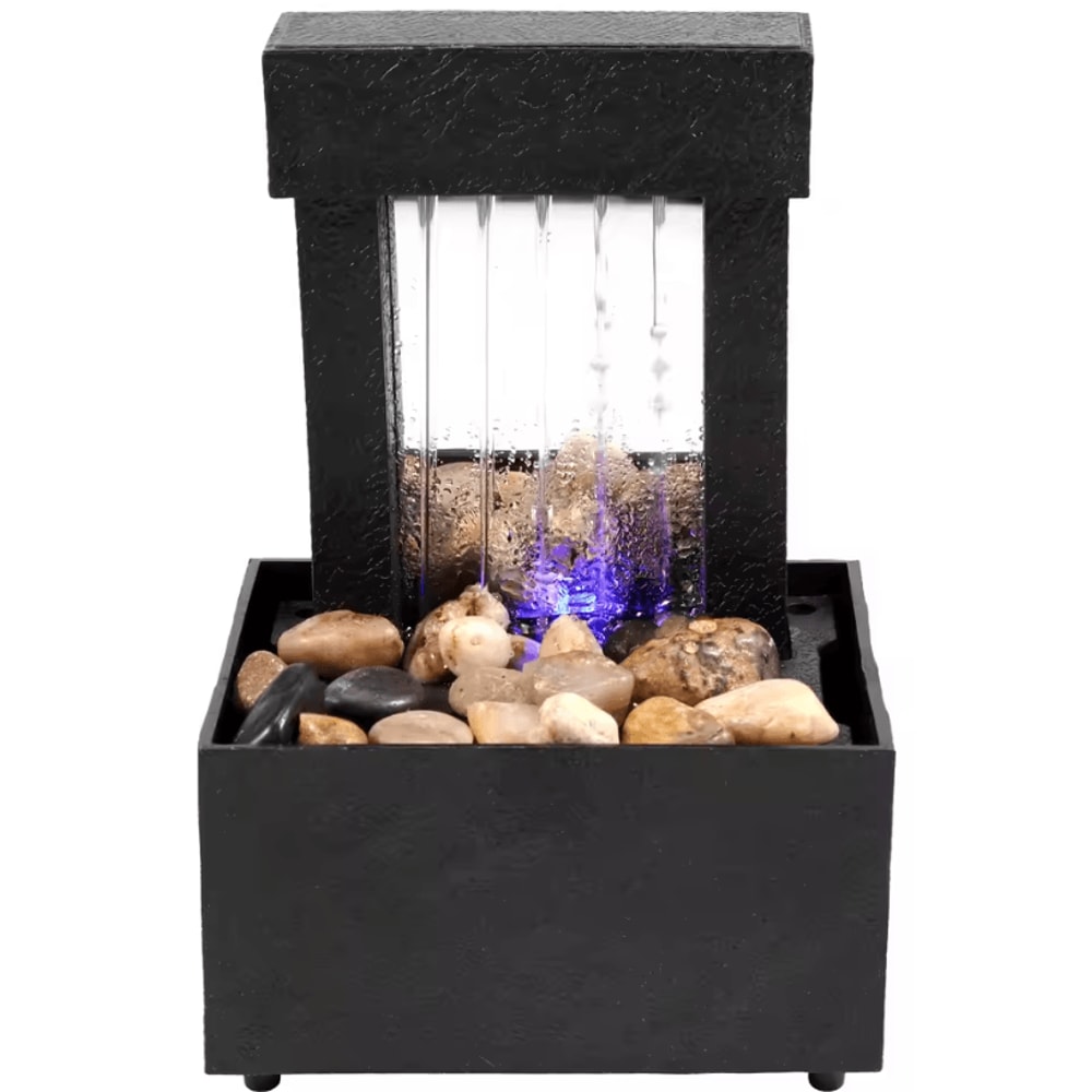 Tabletop Waterfall Fountain With Soft Lights Relaxation And Meditation Home Decor 11