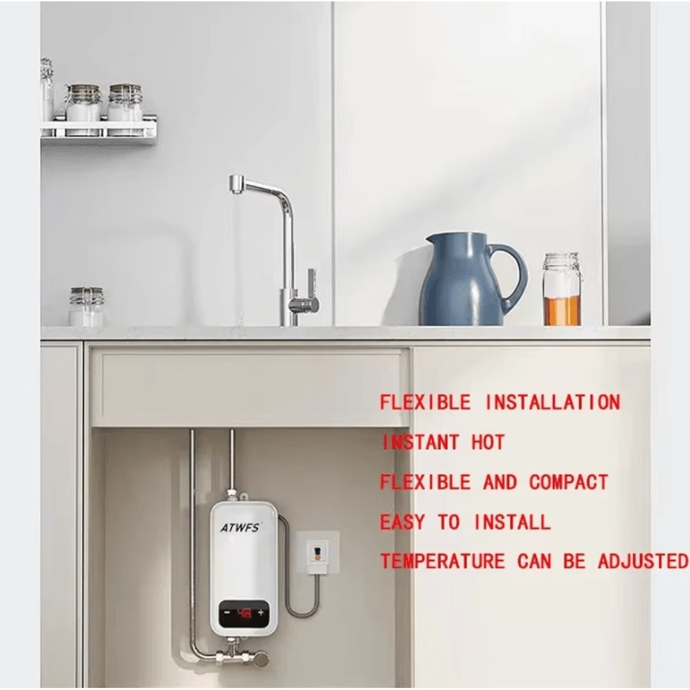 ATWFS Instant Electric Water Heater 220V 4600W EU Plug Portable Hot Water Heater For Bathroom And K 1