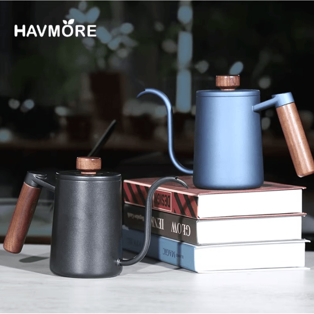 304 Stainless Steel Gooseneck Coffee Kettle 600ml Barista PourOver Espresso Tea Kettle 0