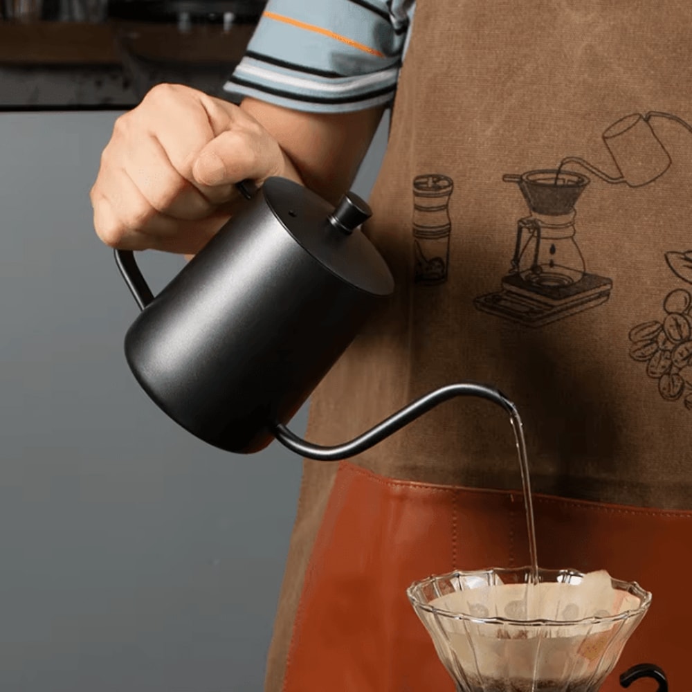 304 Stainless Steel Gooseneck Coffee Kettle 600ml Barista PourOver Espresso Tea Kettle 5