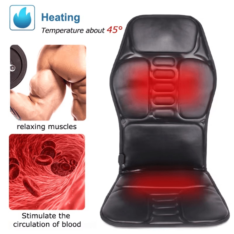 KLASVSA Electric Back Massager Cushion Heated Vibrator Massage Pad With EU Plug For Car Home And O 4