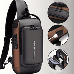 mens anti-theft chest bag – durable oxford fabric crossbody backpack for motorcycle and casual sports