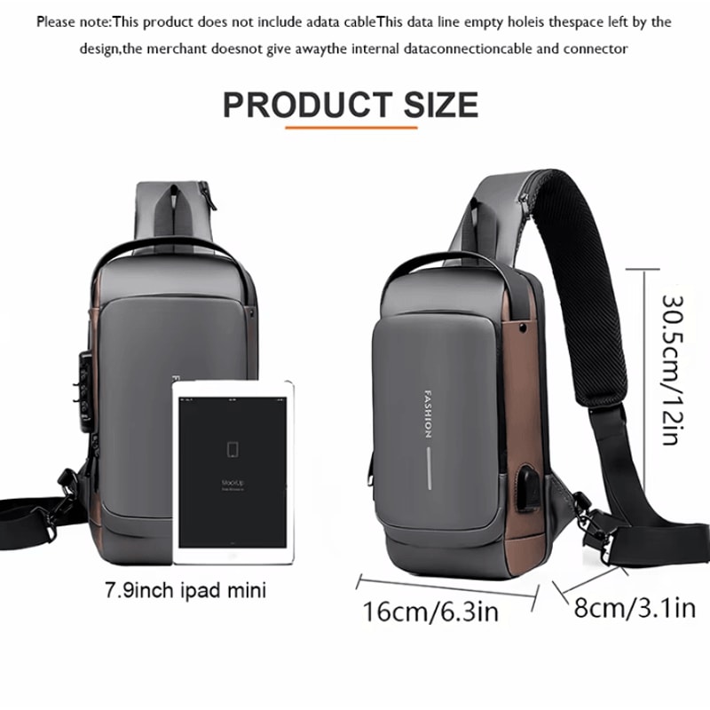 Mens AntiTheft Chest Bag Durable Oxford Fabric Crossbody Backpack For Motorcycle And Casual Sports 5