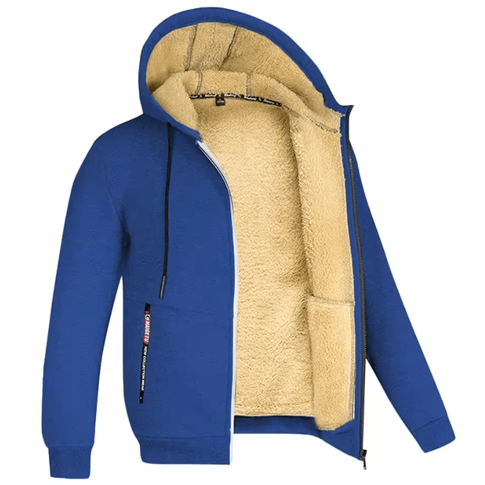 Mens Full Zip Fleece Hoodie Casual Outdoor Sports And Streetwear Jacket 14