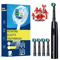 Rechargeable Electric Toothbrush With Rotary Action 8 Soft Brush Heads Oral Care Set 6