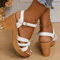 Womens Braided High Heels Chunky Platform Sandals Summer Ankle Strap Vacation Shoes 4