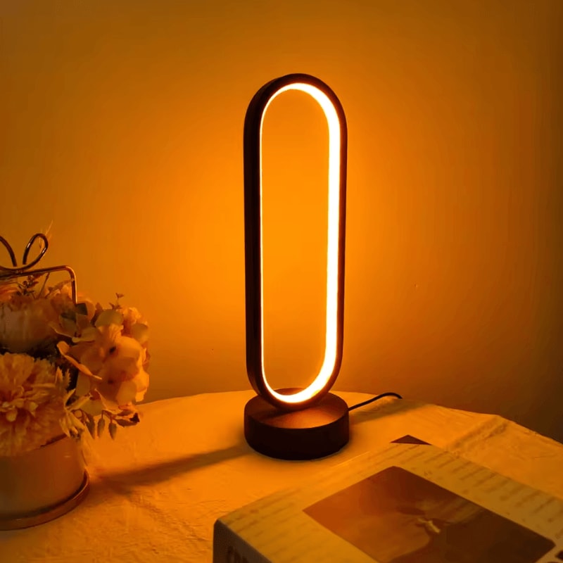 LED Ring Lamp With ThreeColor Dimming Bedroom And Living Room Bedside Night Light 2