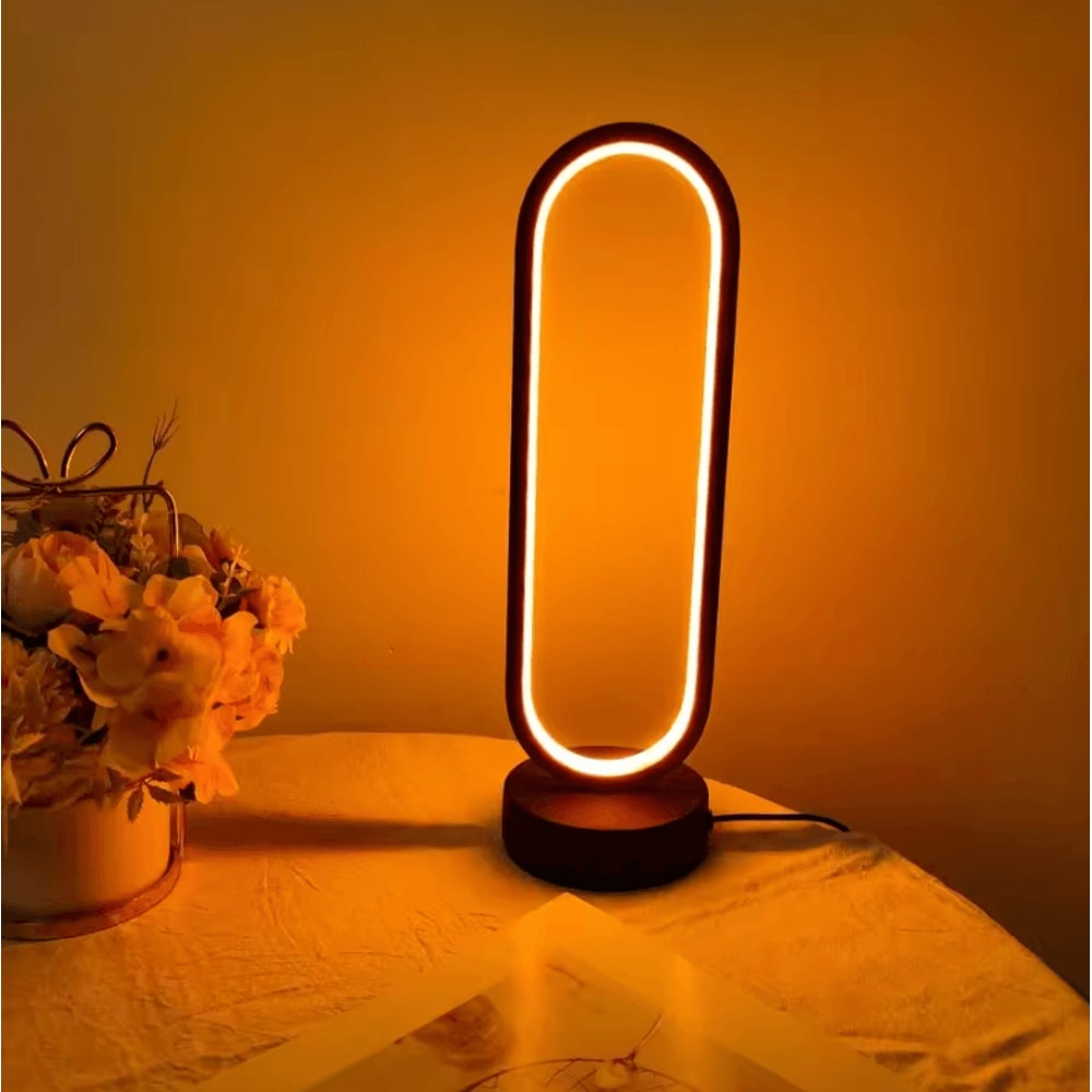 LED Ring Lamp With ThreeColor Dimming Bedroom And Living Room Bedside Night Light 4