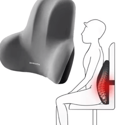 memory foam lumbar back cushion – multi-functional pain relief support pillow (16.9 by 3.9 by 13.4 in)