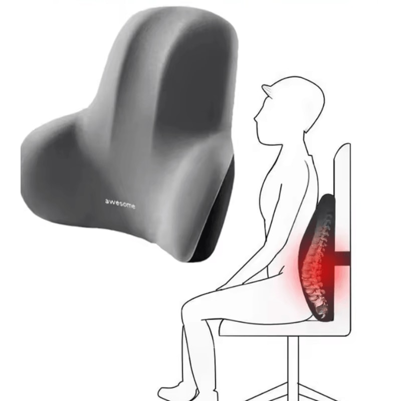 Memory Foam Lumbar Back Cushion MultiFunctional Pain Relief Support Pillow 169 By 39 By 134 In 0