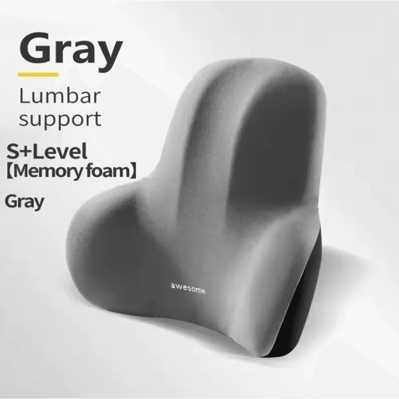 Memory Foam Lumbar Back Cushion MultiFunctional Pain Relief Support Pillow 169 By 39 By 134 In 7