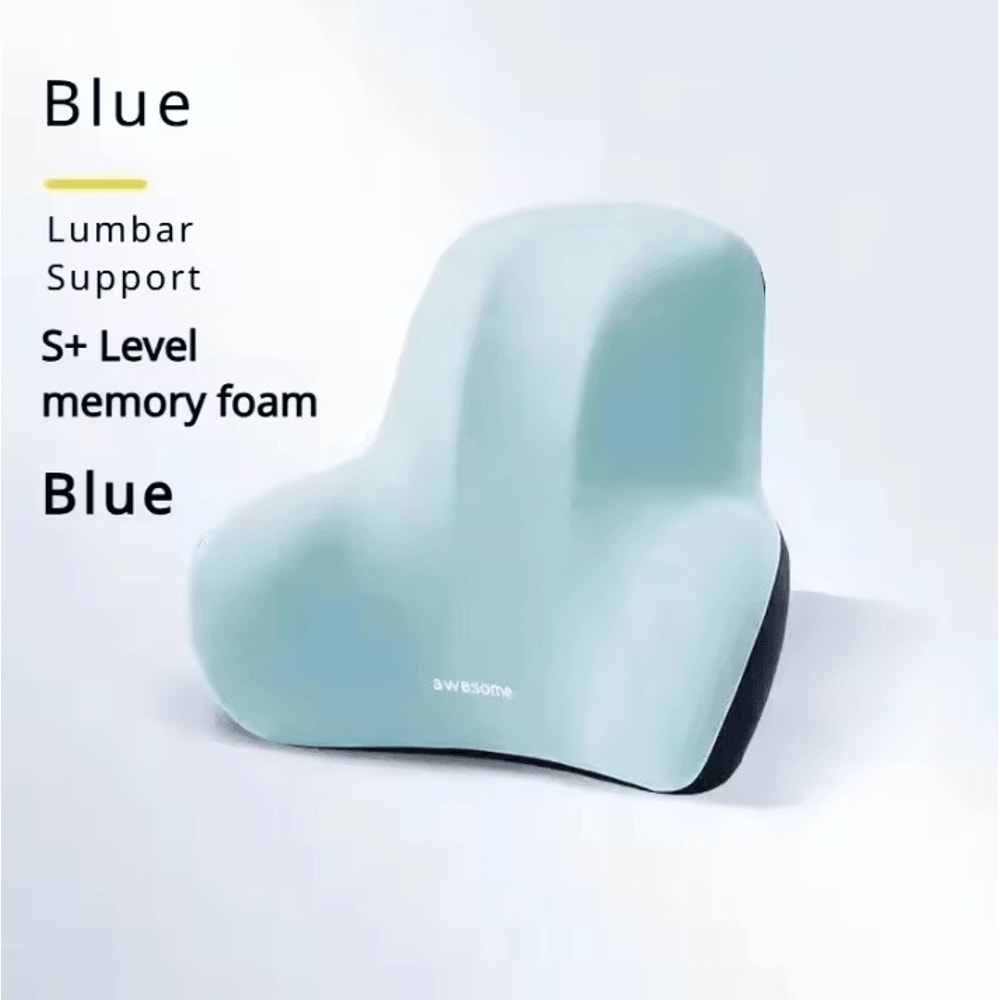 Memory Foam Lumbar Back Cushion MultiFunctional Pain Relief Support Pillow 169 By 39 By 134 In 8