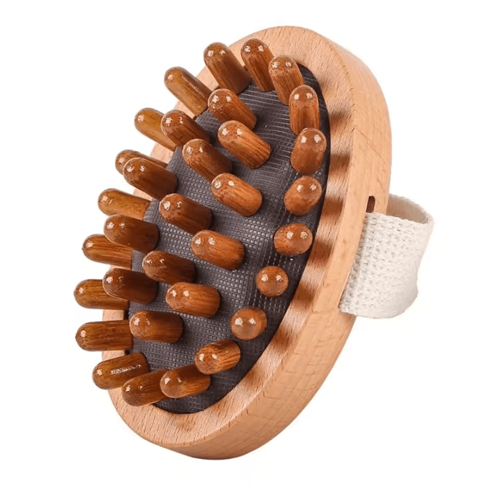 2in1 Natural Bristle Body Massage Brush Dry Skin Exfoliator And AntiCellulite Circulation Massager 13
