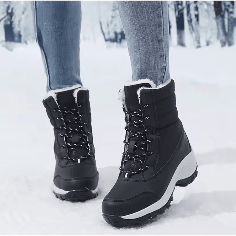 Waterproof Womens Snow Boots With Fur Lining And NonSlip Platform Sole 1