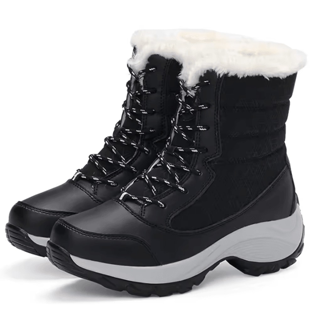 Waterproof Womens Snow Boots With Fur Lining And NonSlip Platform Sole 6