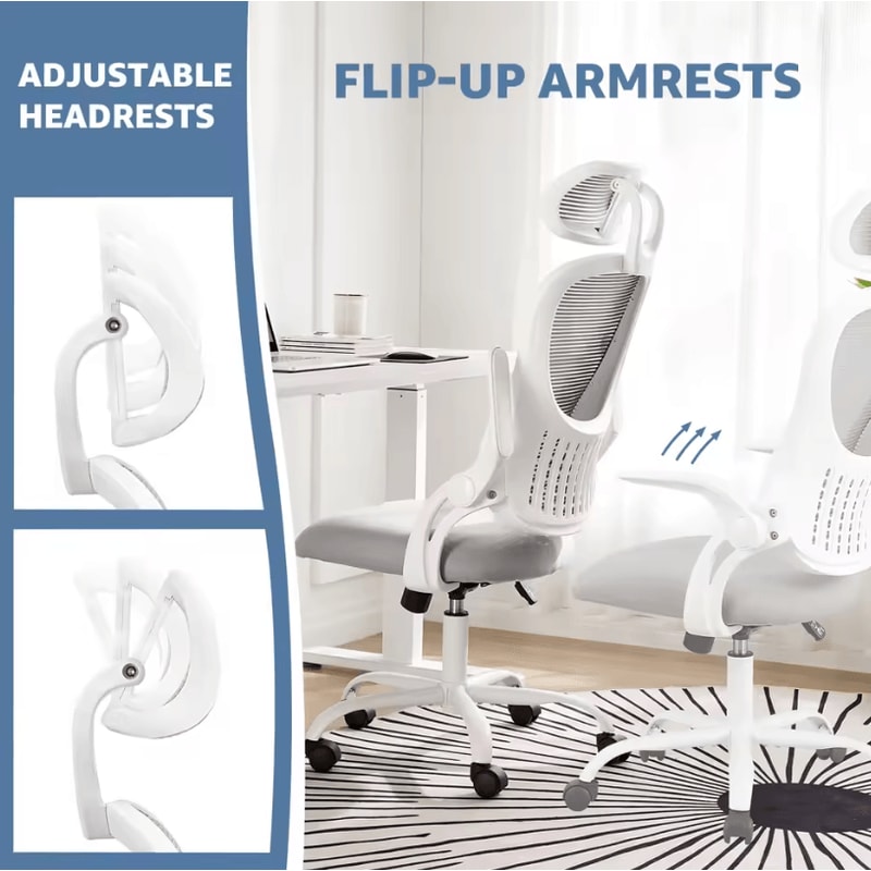 JHK Ergonomic Mesh Office Chair Adjustable Headrest And Lumbar Support Desk Chair 3
