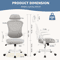 JHK Ergonomic Mesh Office Chair Adjustable Headrest And Lumbar Support Desk Chair 5