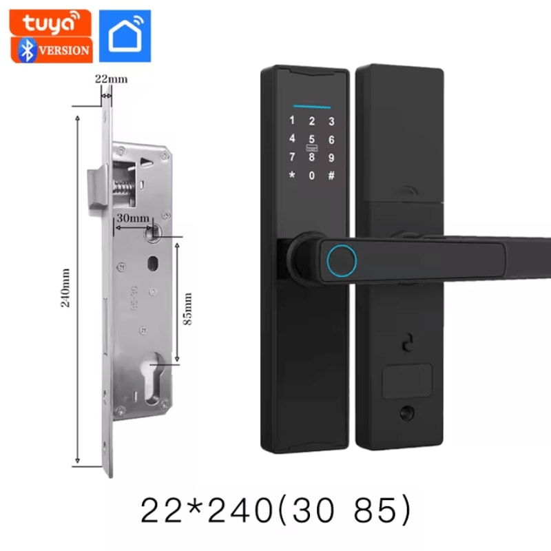 Smart Bluetooth Door Lock Tuya App Compatible Biometric Fingerprint Electronic Home Lock 15