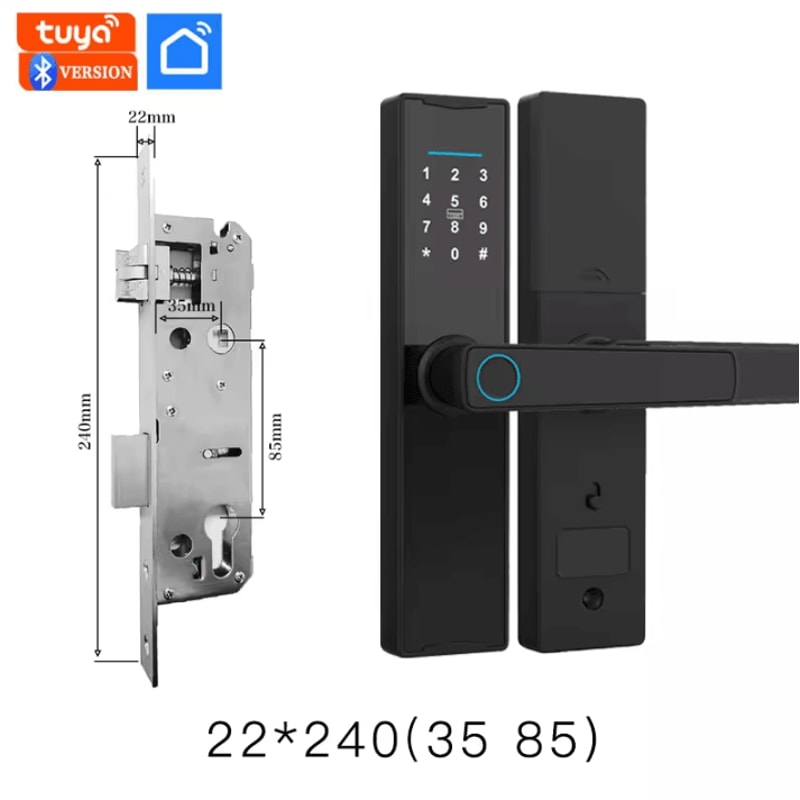 Smart Bluetooth Door Lock Tuya App Compatible Biometric Fingerprint Electronic Home Lock 17