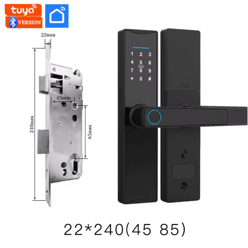 Smart Bluetooth Door Lock Tuya App Compatible Biometric Fingerprint Electronic Home Lock 19