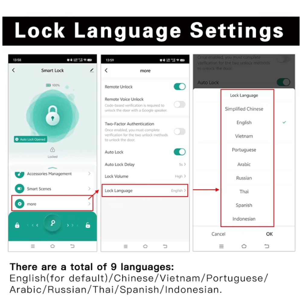 Smart Bluetooth Door Lock Tuya App Compatible Biometric Fingerprint Electronic Home Lock 4