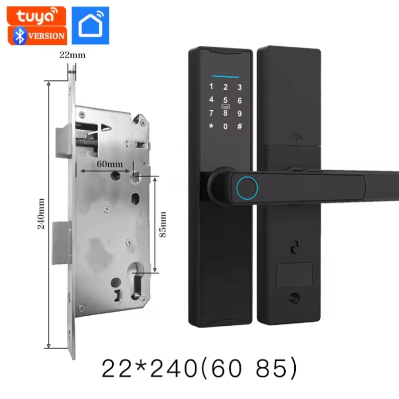 Smart Bluetooth Door Lock Tuya App Compatible Biometric Fingerprint Electronic Home Lock 21