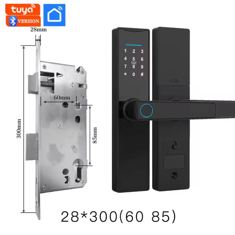 Smart Bluetooth Door Lock Tuya App Compatible Biometric Fingerprint Electronic Home Lock 22